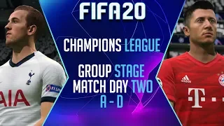 FIFA 20 CHAMPIONS LEAGUE 2019/20 | Match Day 2 Highlights (Group A - D)