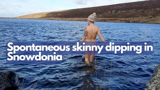 Sharing my utter joy of a spontaneous winter skinny dip in a secluded mountain lake in Snowdonia 💙