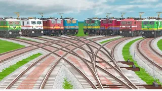 8️⃣ ELECTRIC LOCOMOTIVES RUN ON LENGER BUMPY RAILROAD CROSSING TRACKS/new train,vande bharat express