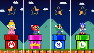 Cat Mario: Super Mario Bros. but Mario and the Characters collect star pieces in the Custom Pipe
