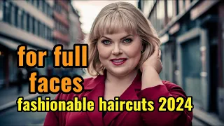 Trendy haircuts 2024 for women with round faces