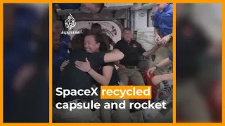 Crew reaches International Space Station on recycled SpaceX capsule | AJ #shorts