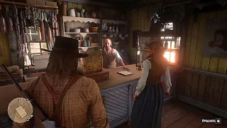 RDR2 - You can follow Sadie to the store and hear this