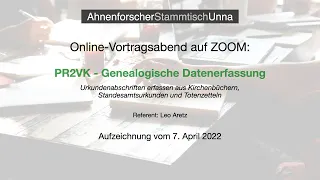 PR2VK - GENEALOGISCHE DATENERFASSUNG