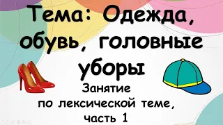 Одежда, обувь, головные уборы (занятие по лексической теме, часть 1)