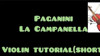 La Campanella Paganini violin tutorial/short/sheet music/close up/ learning tempo