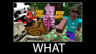 1 hour WAIT WHAT meme Compilation Minecraft (Panda eats TNT, big steve, Trumpet Skeletons)