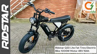 Ridstar Q20 Lite Fat Tires - New Electric Bike 1000W Motor / 45 km/h by Gleeride