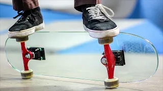 COCONUT WHEELIE ON A GLASS SKATEBOARD CHALLENGE