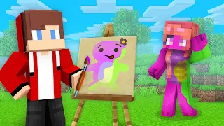 JJ Use DRAWING MOD to TURN Mikey into GIRL PRANK - Maizen Parody Video in Minecraft