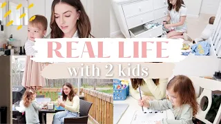 REAL DAY IN THE LIFE WITH 2 KIDS | decluttering, pre-k activities, all the things! | KAYLA BUELL