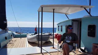 Kleen Breeze showing off relaxing spacious deck on first sea trials