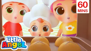 Hot Cross Buns | Little Angel | Cartoons for Kids - Explore With Me!