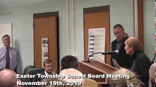 November 19 2019 Exeter Twp School Board Meeting