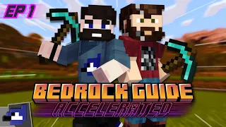 Fastest Way to DIAMOND GEAR in a NEW WORLD! | Bedrock Guide: Accelerated | Minecraft 1.20+