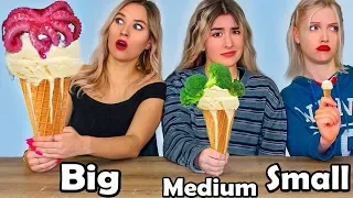SMALL vs MEDIUM vs BIG ICE CREAM CHALLENGE || Yummy Food Challenge