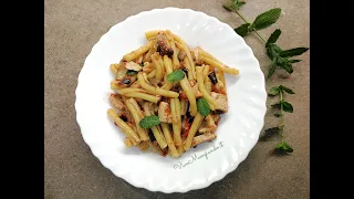 Casarecce con pesce spada e melanzane alla mediterranea