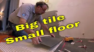 Large format tile, Bathroom Floor.