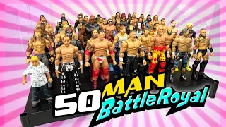 50 MAN WWE FIGURE BATTLE ROYAL! RIDICULOUS RESULTS!
