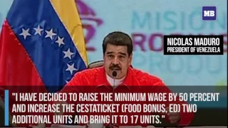 Maduro increases Venezuela minimum wage by 50 percent