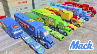 Mack the Truck, Chick Hicks, Fabulous Lightning McQueen, Cruz Ramirez, Race Trucks Crazy Fun