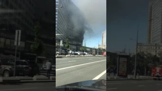 Пожар на Новом Арбате в Москве 18.07.2017 Fire in Moscow