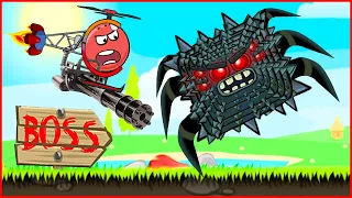 Boss square spider VS Red Ball.Animation battle.Сражение красного шара против Босса паука