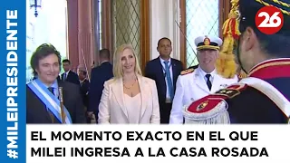 El momento exacto en el que Javier Milei ingresa a la Casa Rosada