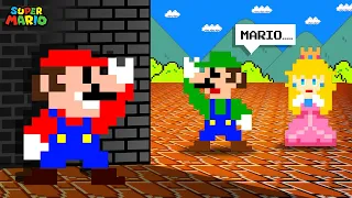 Mario HIDE And SEEK Challenge. but with Luigi and Peach in Super Mario Bros...