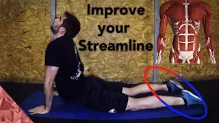 Stretching exercises to improve your underwater dolphin kick. Yoga type positions for swimmers