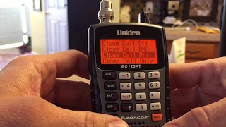 Uniden BC125AT How To Sub Menus