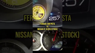 Ferrari 488 Pista vs Nissan GT-R #shorts #supercars #nissan #ferrari #acceleration #gtr