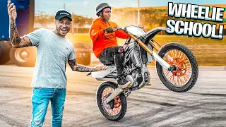 TEACHING YOUTUBER FLORIDAMADE HOW TO WHEELIE A YZ250F DIRTBIKE ! | BRAAP VLOGS