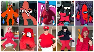 All Red Characters In Real Life FNF Compilation Part 2
