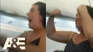 Watch this Woman ERUPT IN RAGE When She Can't Get Off the Plane | Fasten Your Seatbelt | A&E #shorts