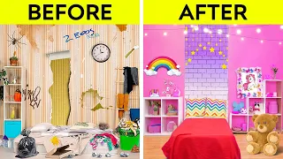 AWESOME ROOM MAKEOVER || We Built Our Dream House! Genius DIY Ideas and Crafts by 123 GO!