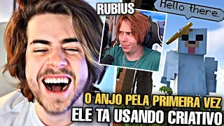 CELLBIT vendo o ANJO (Rubius) pela primeira vez no QSMP MINECRAFT