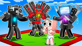 ATRAPADO en UN CHUNK con LOS CHICOS SKIBIDI 😱📺 BEBÉ NOOB pero es UN CHUNK en MINECRAFT