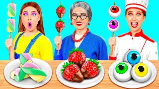 Reto De Cocina Yo vs Abuela | Trucos divertidos de comida de HAHANOM Challenge