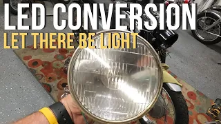 DIY: Sealed Beam to LED Headlight Conversion #vintagemotorcycles #motorcyclerewind #cb77