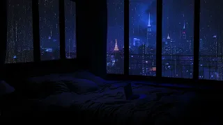 Relaxing Sound of Rain in the Dark Bedroom ( No Ads) 🌧️- Rain Sounds for Sleep , Study ,Meditation