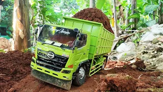 Begini Skill Supir Truk Oleng Rc Truk Hino 500 Engkel Bermuatan Full Tanah Miniatur Truk Rc