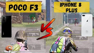 POCO F3 vs iPhone 8 Plus 💥 1v1 TDM PUBG MOBILE Comparison is Android Better 🤔 Than IPhone😱