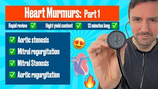 Heart murmurs for beginners 🔥 🔥 🔥 Part 1:Aortic & Mitral stenosis, Aortic & mitral regurgitation.