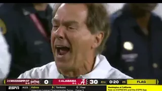 Nick Saban Upset with the Pass Interference call vs Mississippi state 😡