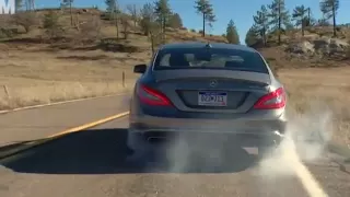 Test: neuer Mercedes CLS 63 AMG 2011 BURNOUT!!!