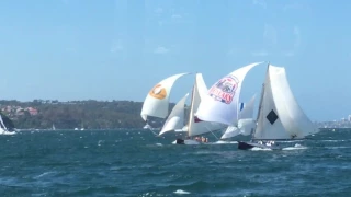 Historical 18 Footers race to the finish