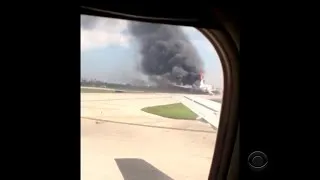 Airplane catches fire on Fla. runway