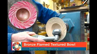Woodturning - Bronze Flamed Textured Bowl