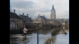 Broken Dykes: The Netherlands flooded during WWII in 1944 in color! [AI enhanced & colorized]